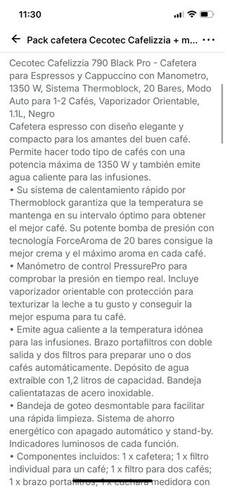 Pack Cafetera Cecotec + Molinillo Negro