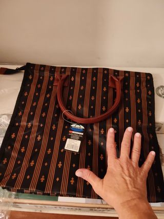 Bolso lona Mundobags negro y marrón