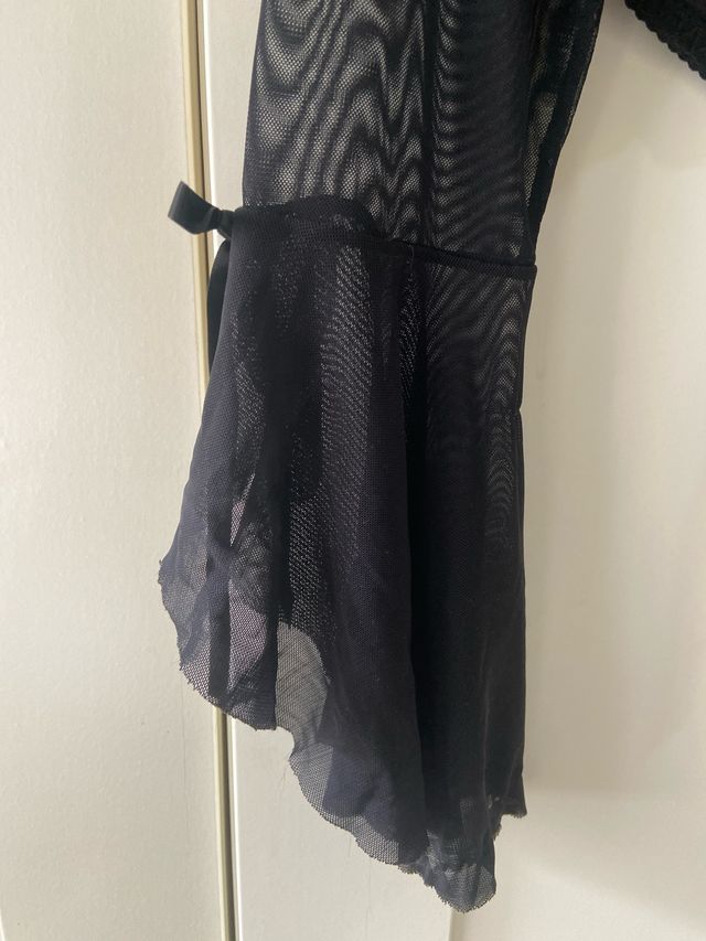 Top Chaquetita Malla Negra Manga Larga