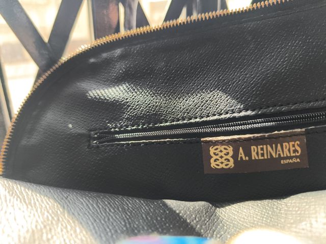 Bolso negro efecto piel cocodrilo