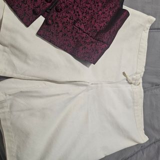 Chaleco y pantalón fallero hombre morado/blanco