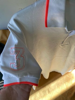 Polo Ralph Bianco Arancio Taglia L