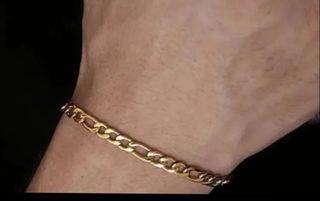 Pulsera eslabones acero hombre oro