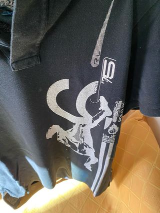 Polo Ralph Nero Grafica Uomo a cavallo