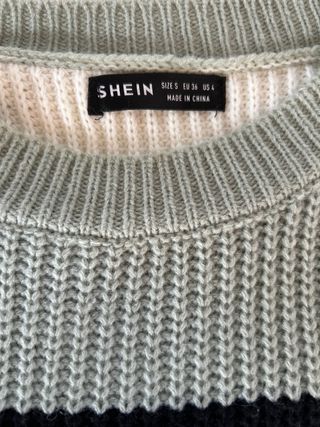 Jersey SHEIN rayas verde, negro y blanco Talla S