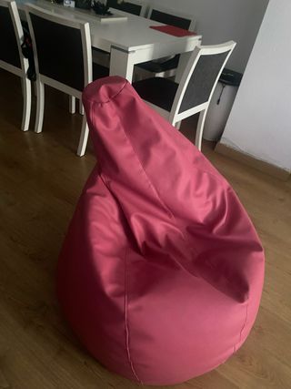 Puf rosa poliéster