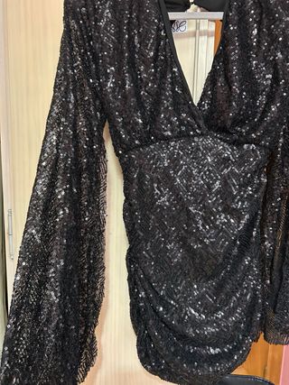 Vestido fiesta lentejuelas negro
