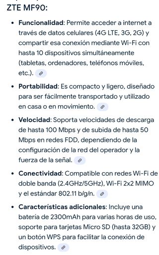 Router Móvil 4G LTE ZTE MF90