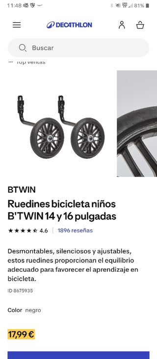 Ruedines B'TWIN para bicicleta infantil