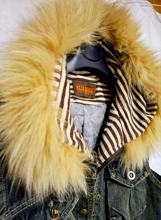 Gilet Jeans Blu Deise con Cappuccio