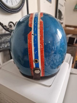 Casco Moto Clásico TVAR Azul 1960