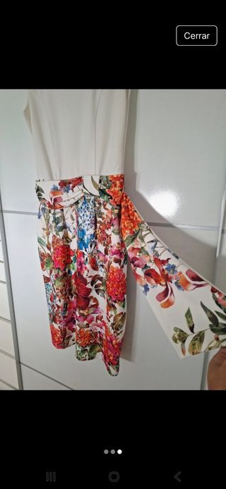 Vestido mujer estampado floral blanco