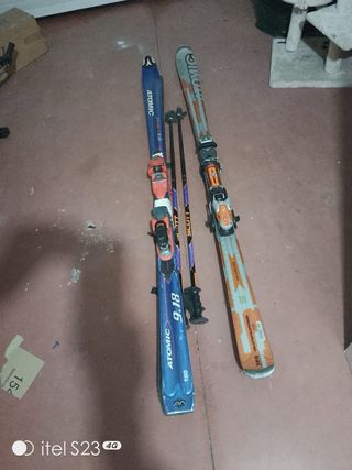 2 Pares Esquís + 2 Bastones