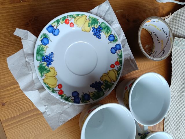 Juego de 6 tazas de café con platos