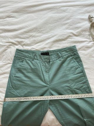 Pantalones de pinzas turquesa
