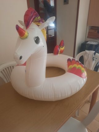 Salvagente gonfiabile unicorno arcobaleno