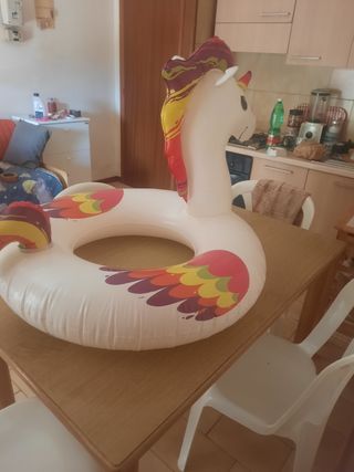 Salvagente gonfiabile unicorno arcobaleno