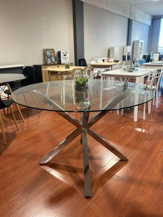 Mesa Redonda Cristal Templado 120cm