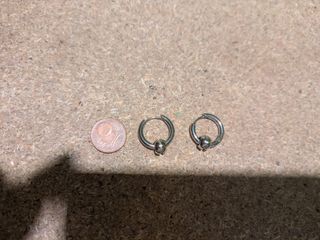 Pendientes acero con bola plateados