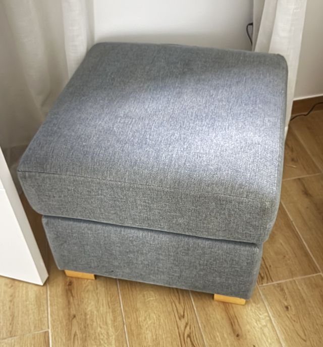 Puff La Oca tela gris