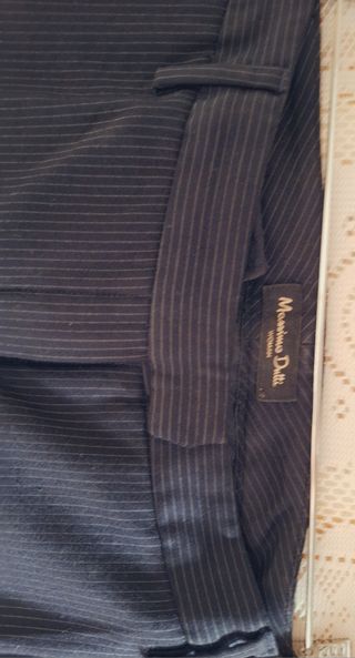 Pantalón 106cm M Dutti mujer, azul  rayas grises