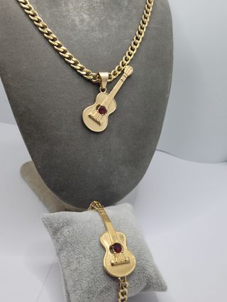 Conjunto collar y pulsera guitarra