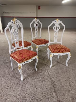 URGE VENTA, OFERTA 4 Sillas Luis XV restauradas pa