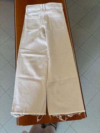 Jeans larghi beige bambina