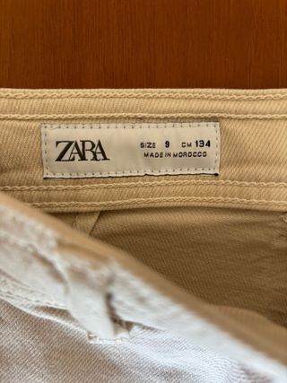 Jeans larghi beige bambina