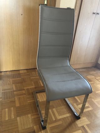 pack de 4 Sillas Comedor Imitación Piel Beige