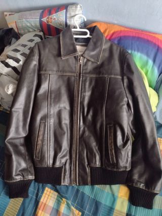 Cazadora CUERO vintage Jack & Jones Talla M