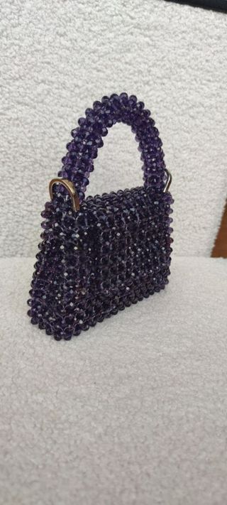Bolso de cuentas morado Y2K