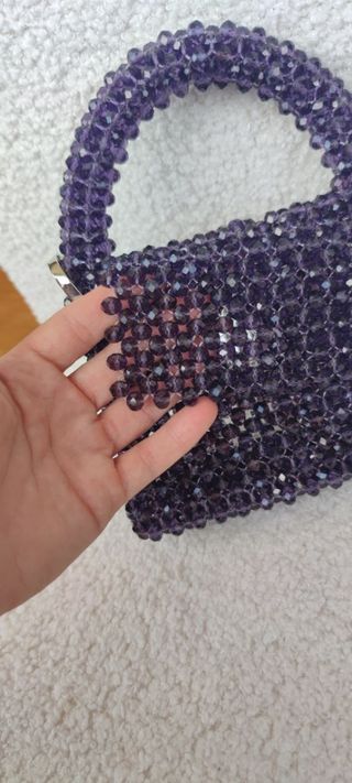 Bolso de cuentas morado Y2K