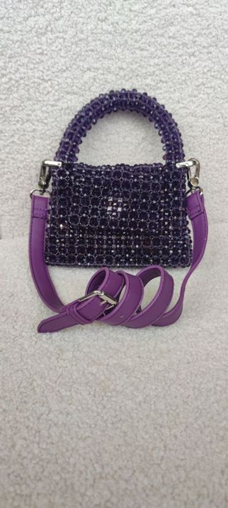 Bolso de cuentas morado Y2K