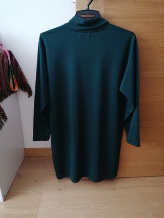 Vestido Zara verde con bordado floral