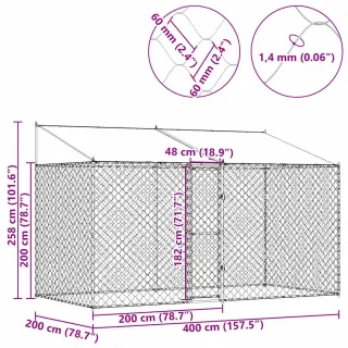 Perrera para Exterior de Acero Galvanizado 4x2 m