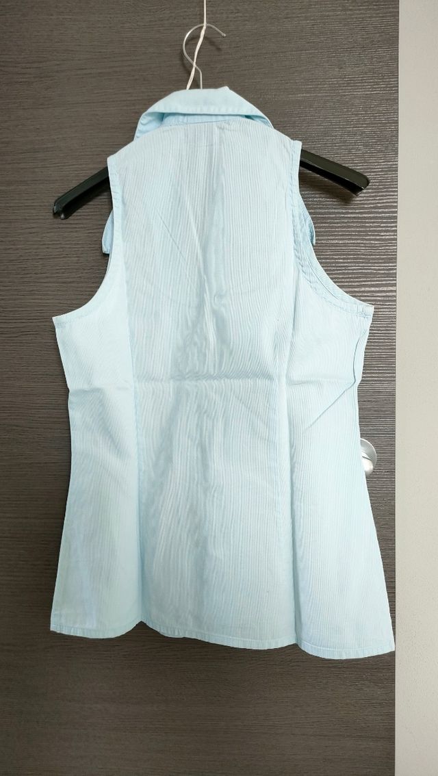 Camicia smanicata tg 42 vintage azzurra