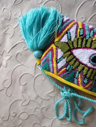 Borsa pochette Wayuu Occhio Greco Fatta a Mano