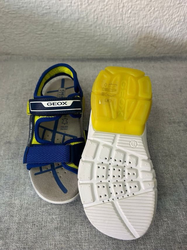 Sandali Geox Respira blu e gialli taglia 30
