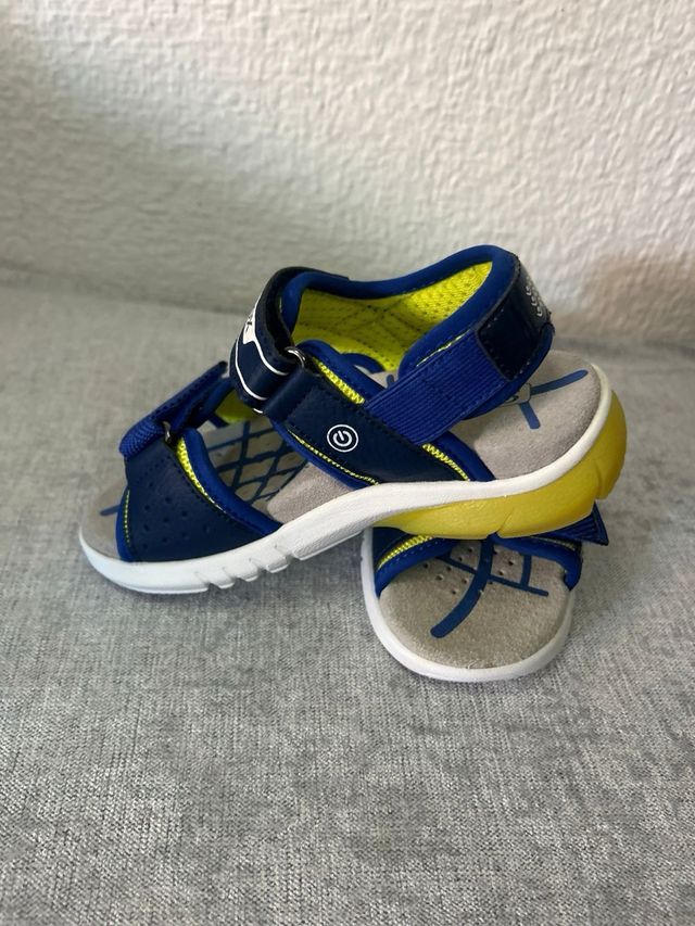 Sandali Geox Respira blu e gialli taglia 30