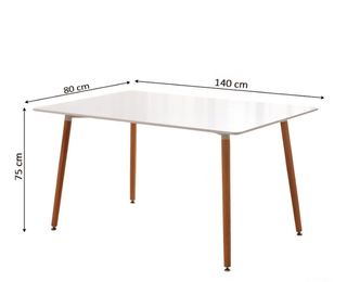 Mesa Comedor Blanca Patas Madera