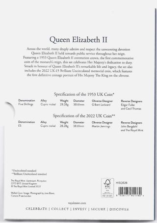 Set 2 Monedas Conmemorativas Reina Isabel II 2022