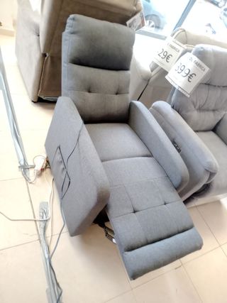 Sillón levanta personas tela gris