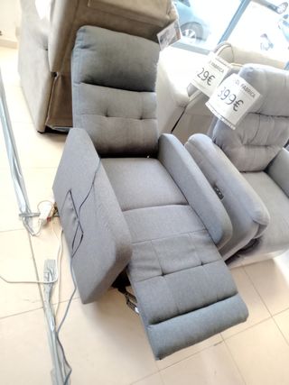 Sillón levanta personas tela gris