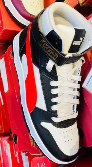 Scarpe Puma alte nere, bianche e rosse