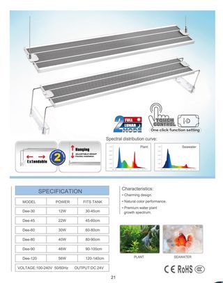 led marino pantalla acuario pecera corales rgb