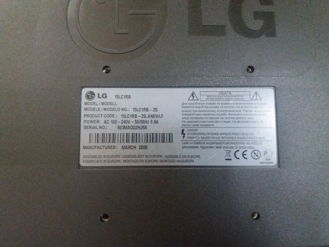 Monitor LG LCD 15'' Negro