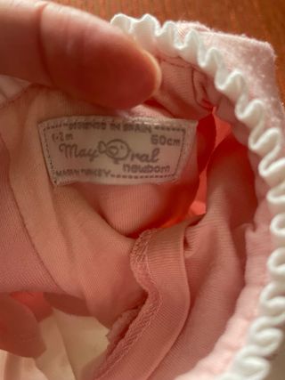 Vestido niña rosa y blanco estampado