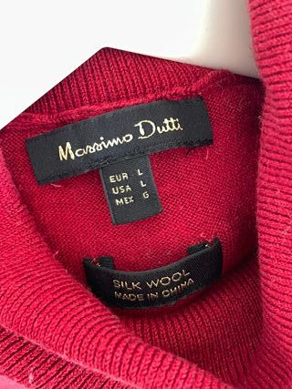 Jersey Massimo Dutti Seda Lana Rojo