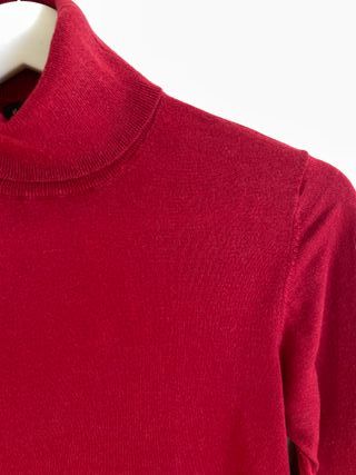 Jersey Massimo Dutti Seda Lana Rojo